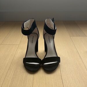 Jeffrey Campbell Black Stiletto Heels with Ankle Straps